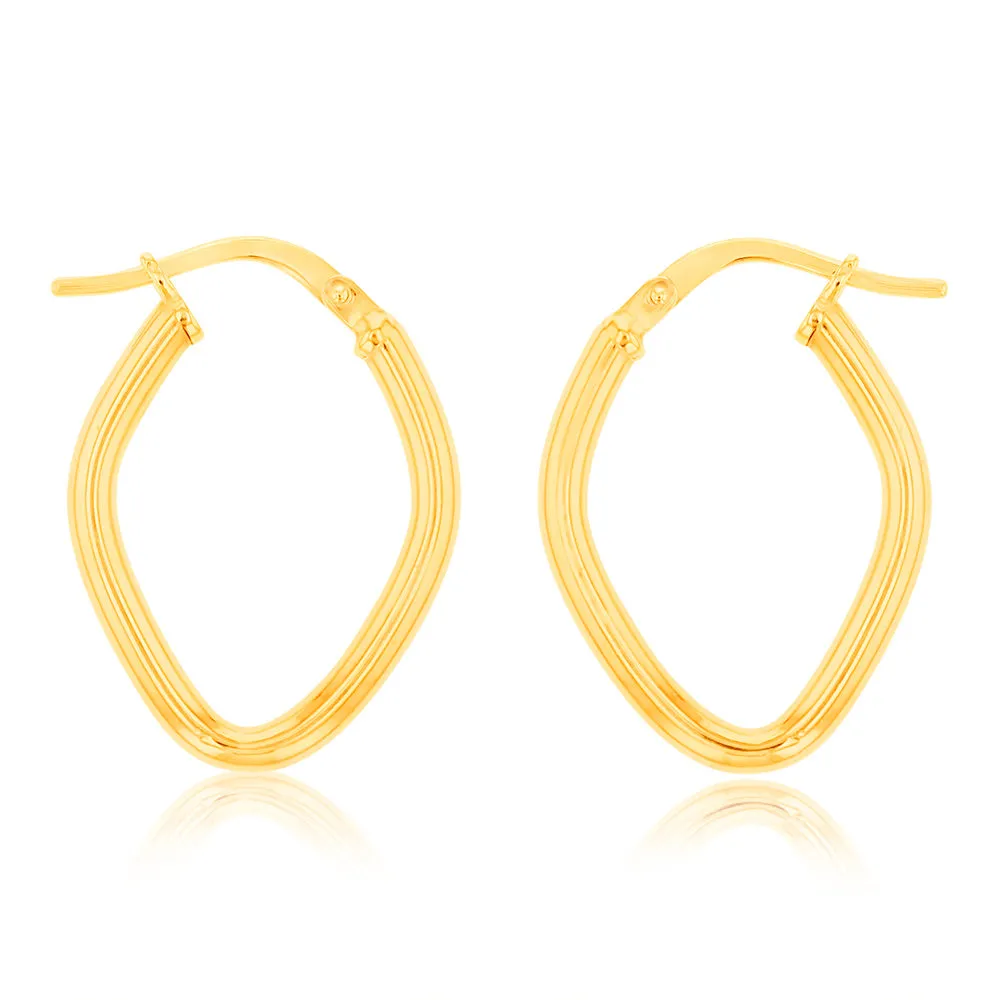 9ct Yellow Gold Silverfilled Fancy Diamond Shape Earrings Shiels