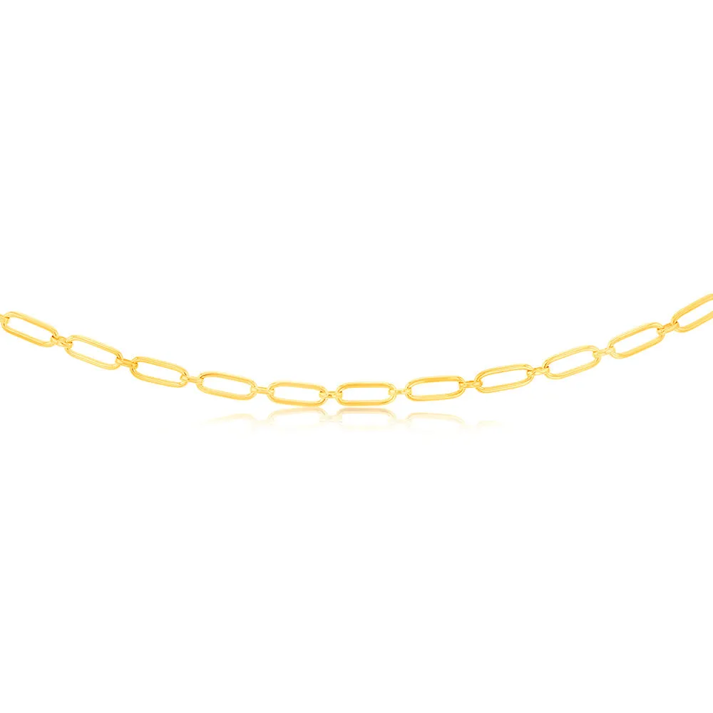 9ct Yellow Gold Silverfilled Fancy Elongated Link Belcher 45cm Chain Shiels