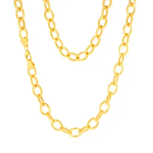 9ct Yellow Gold Silverfilled Fancy Patterned Belcher 50cm Chain Shiels