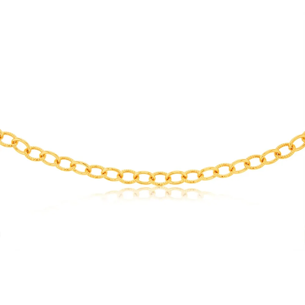 9ct Yellow Gold Silverfilled Fancy Patterned Belcher 50cm Chain Shiels