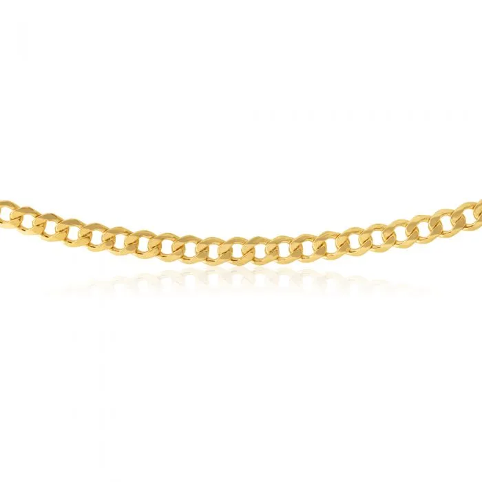 9ct Yellow Gold Silverfilled Flat Curb 120 Gauge 55cm Chain Shiels