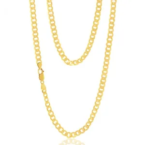 9ct Yellow Gold Silverfilled Flat Curb 120 Gauge 55cm Chain Shiels