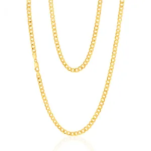 9ct Yellow Gold Silverfilled Flat Curb 120 Gauge 60cm Chain Shiels