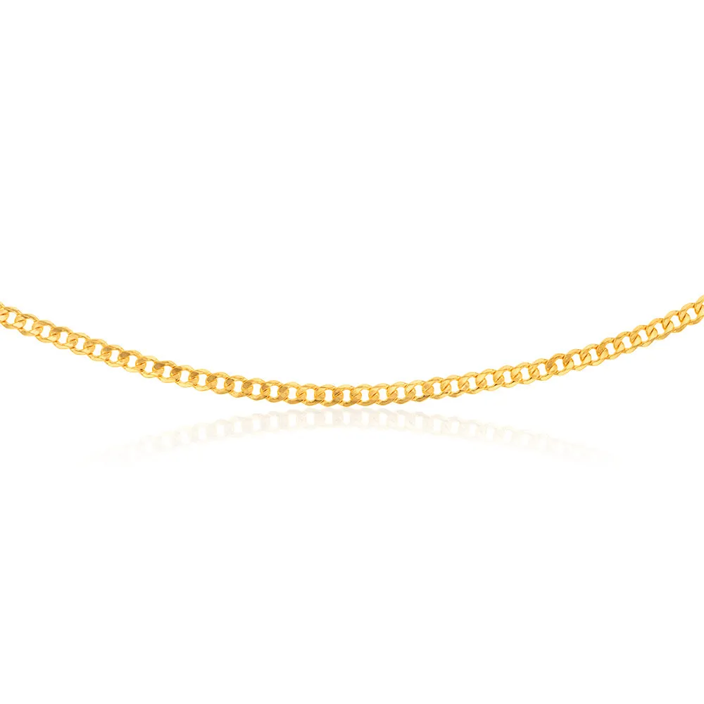 9ct Yellow Gold Silverfilled Flat Curb 120 Gauge 60cm Chain Shiels