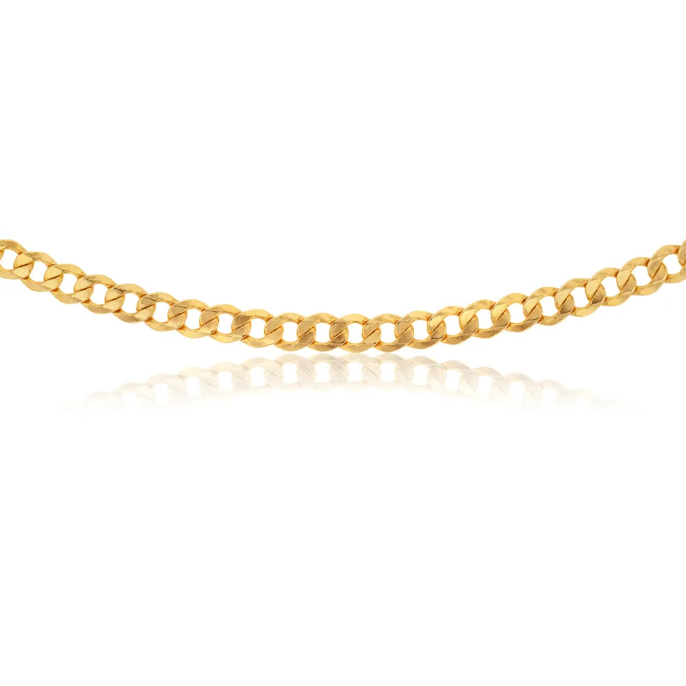 9ct Yellow Gold Silverfilled Flat curb 160 Gauge 55cm Chain Shiels