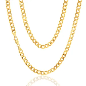 9ct Yellow Gold Silverfilled Flat curb 160 Gauge 55cm Chain Shiels