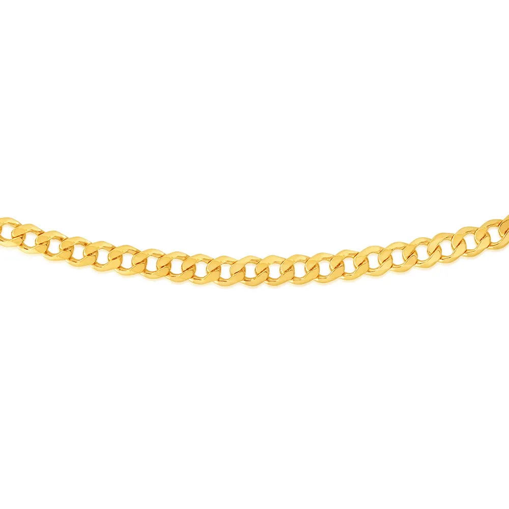 9ct Yellow Gold Silverfilled Flat Curb 200 Gauge 55cm 9SS Chain Shiels