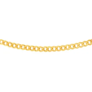 9ct Yellow Gold Silverfilled Flat Curb 200 Gauge 55cm 9SS Chain Shiels