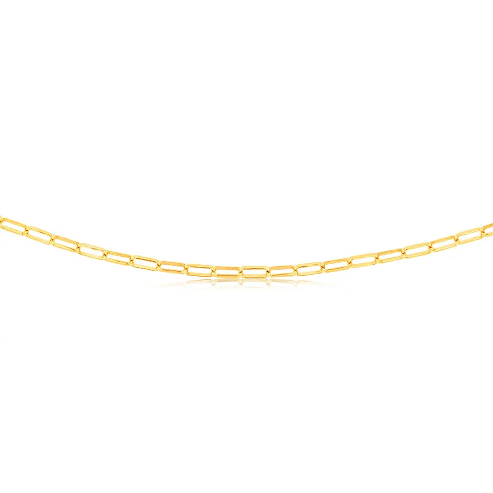 9ct Yellow Gold Silverfilled Small Paperclip 70cm Chain Shiels