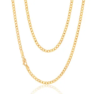 9ct Yellow Gold Silverfilled Super Flat Curb 80 Gauge 45cm Chain Shiels