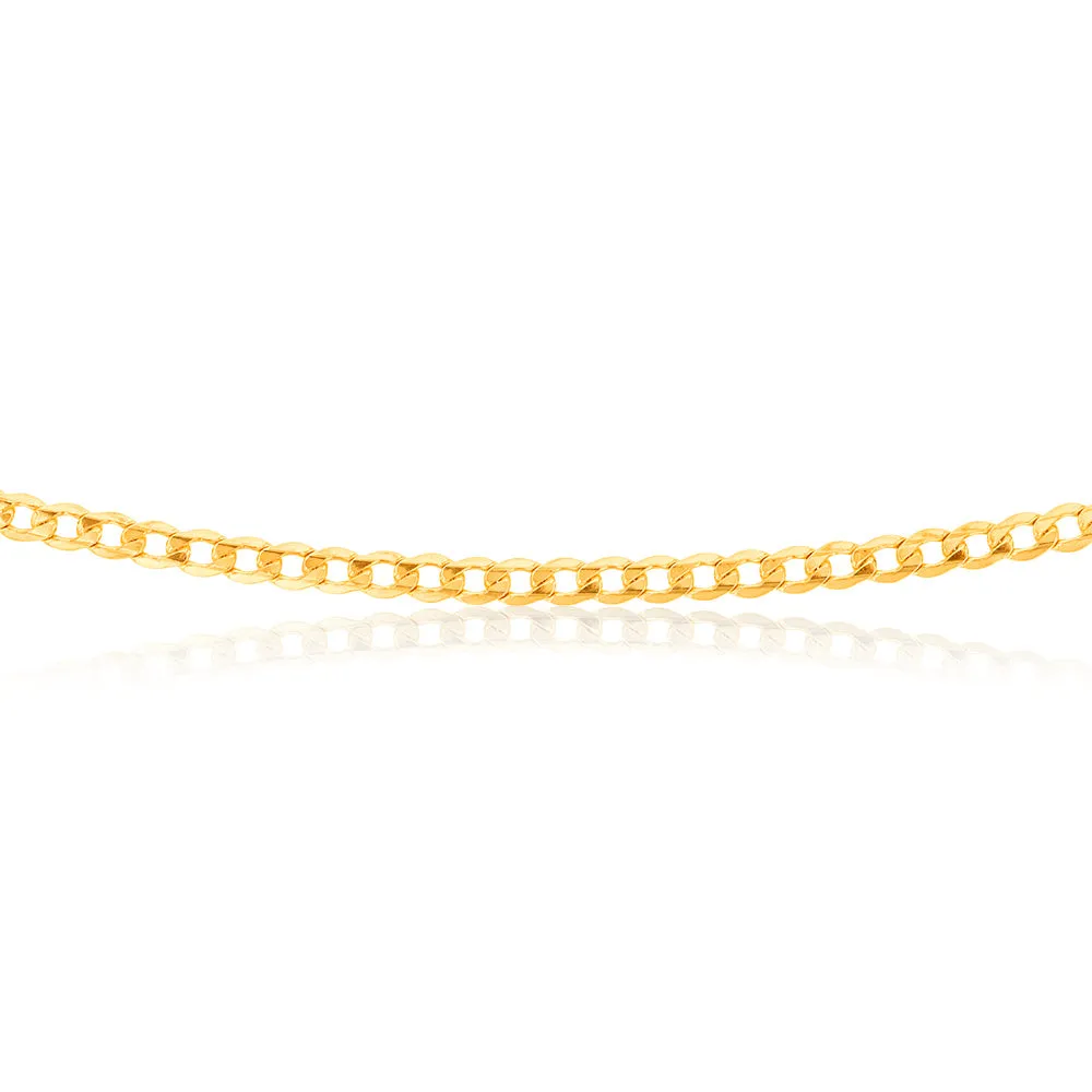 9ct Yellow Gold Silverfilled Super Flat Curb 80 Gauge 45cm Chain Shiels