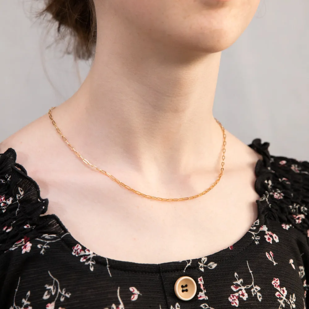 9ct Yellow Gold Small Paperclip 45cm Chain Shiels