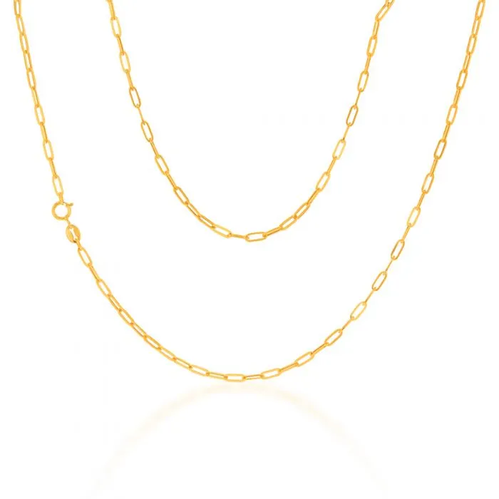 9ct Yellow Gold Small Paperclip 45cm Chain Shiels