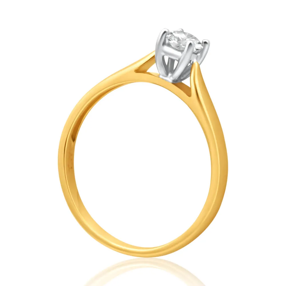 9ct Yellow Gold Solitaire Ring With 0.3 Carat 4 Claw Set Diamond Shiels