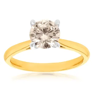 9ct Yellow Gold Solitaire Ring With 1 Carat Australian Diamond Shiels