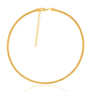9ct Yellow Gold Sparkling Memory Omega 33 5cm Choker Chain Shiels
