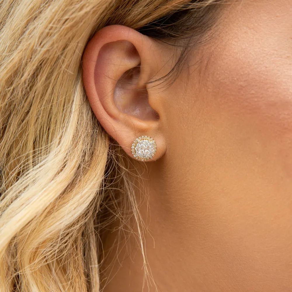 9ct Yellow Gold Stud Earrings With 1 Carat Of Diamonds Shiels