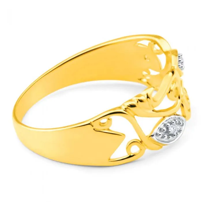 9ct Yellow Gold Stunning Bead Diamond Ring Shiels