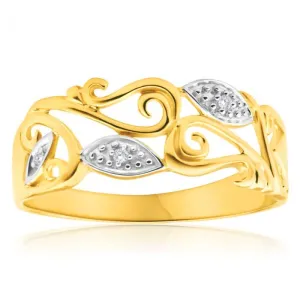 9ct Yellow Gold Stunning Bead Diamond Ring Shiels