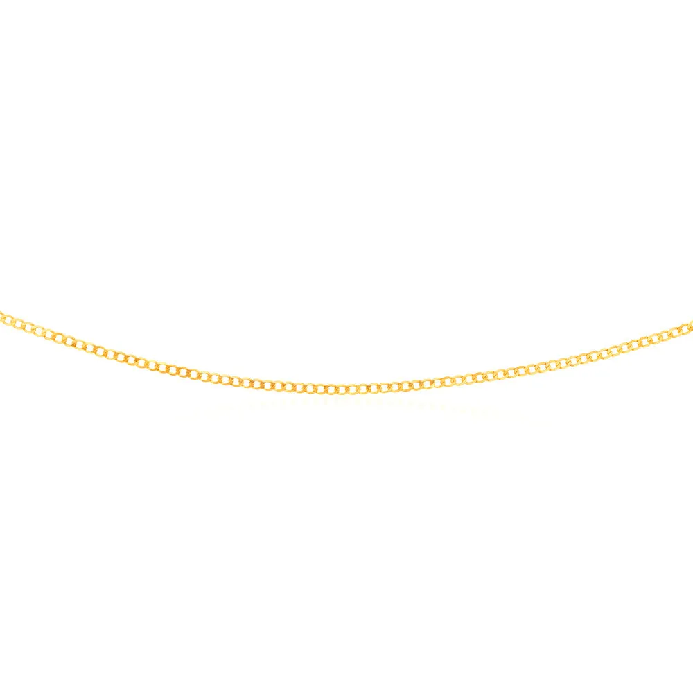 9ct Yellow Gold Superflat Light 50 Gauge Curb 40cm Chain Shiels