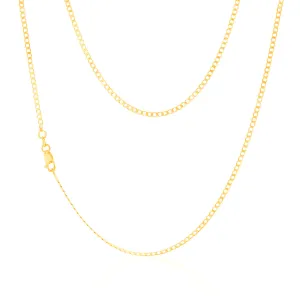 9ct Yellow Gold Superflat Light 50 Gauge Curb 40cm Chain Shiels