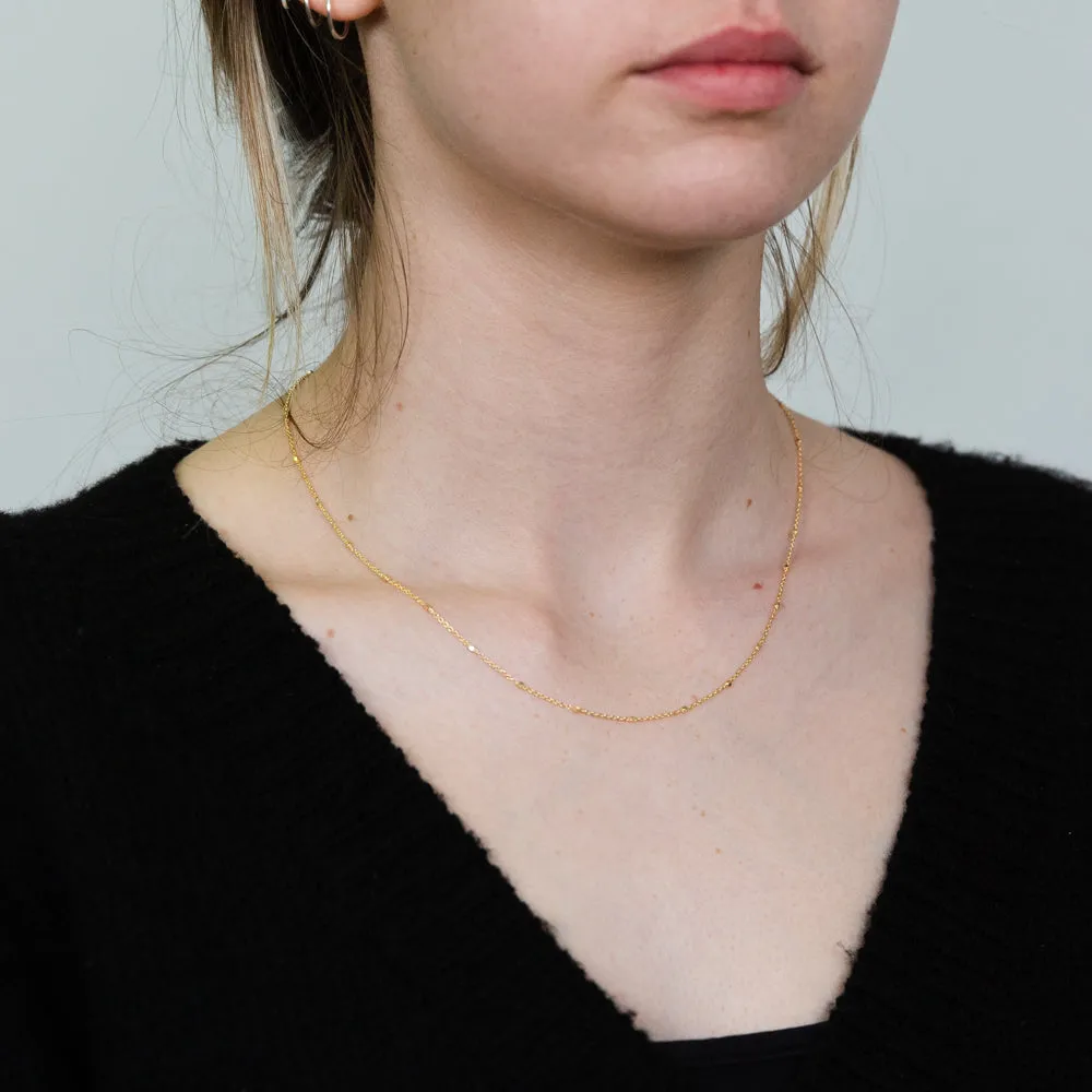 9ct Yellow Gold Tight Cable Square Ball 45cm Chain Shiels