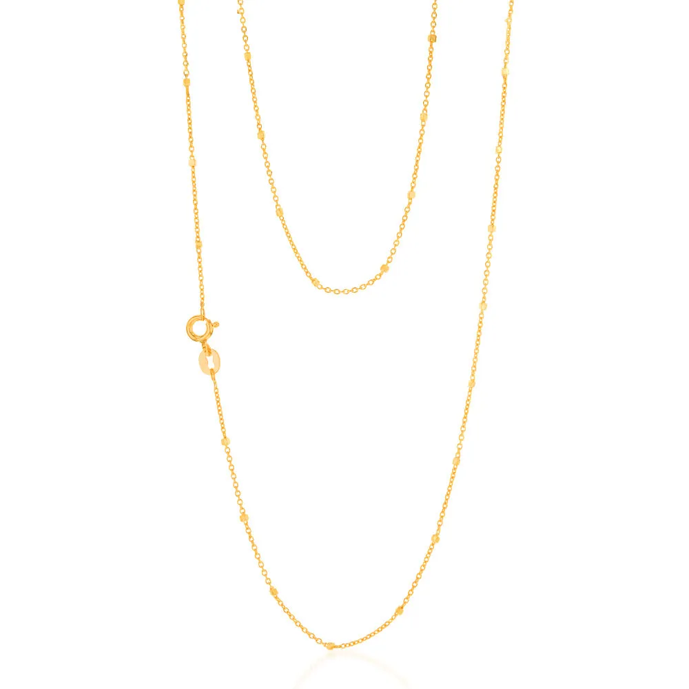 9ct Yellow Gold Tight Cable Square Ball 45cm Chain Shiels