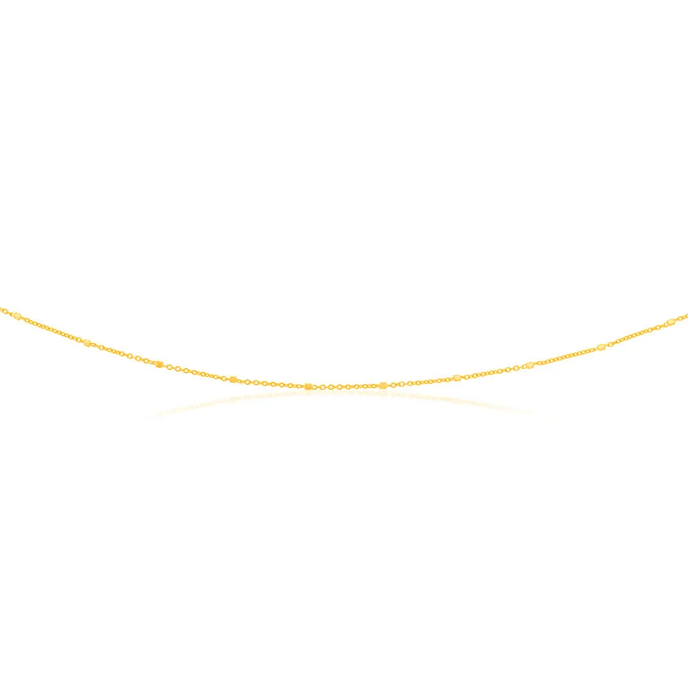 9ct Yellow Gold Tight Cable Square Ball 45cm Chain Shiels
