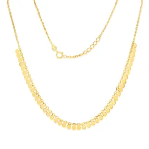 9ct Yellow Gold Tiny Disc charm 40cm Choker Chain Shiels