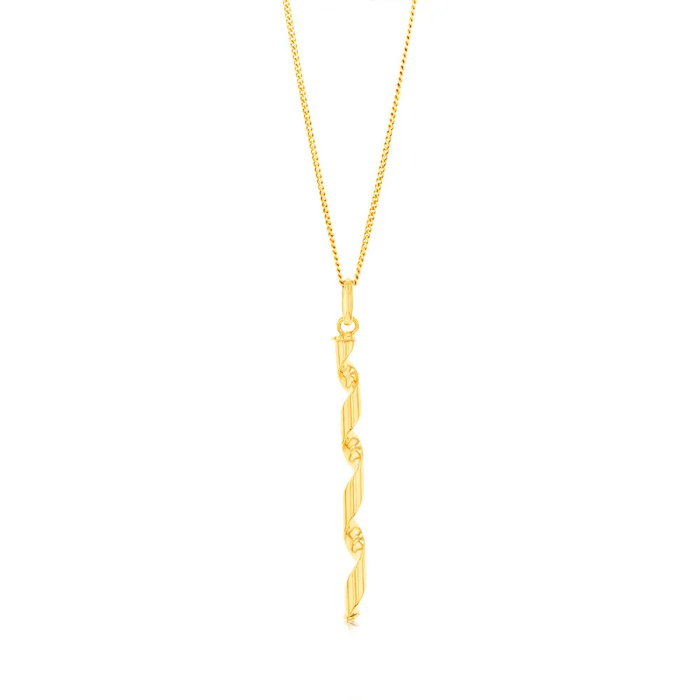 9ct Yellow Gold Twisted Pendant Shiels