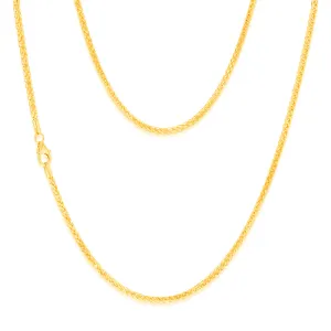 9ct Yellow Gold Wheat Diamond Cut 50 Gauge 50cm Chain Shiels