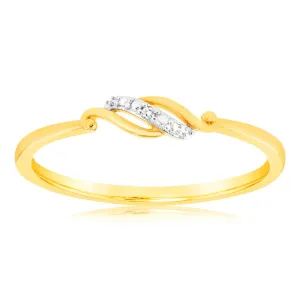 9ct Yellow Gold With 2 Brilliant Cut Diamond Ring Shiels