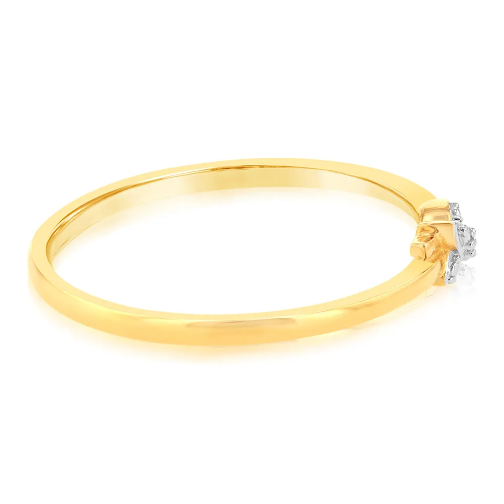 9ct Yellow Gold With 2 Brilliant Cut Diamond Ring Shiels