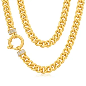 9ct Yellow Gold Zirconia Curb 45cm Chain Shiels