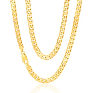 9ct Yellow Heavy Solid Gold Curb Flat Bevelled 55cm Chain 200 Gauge Shiels
