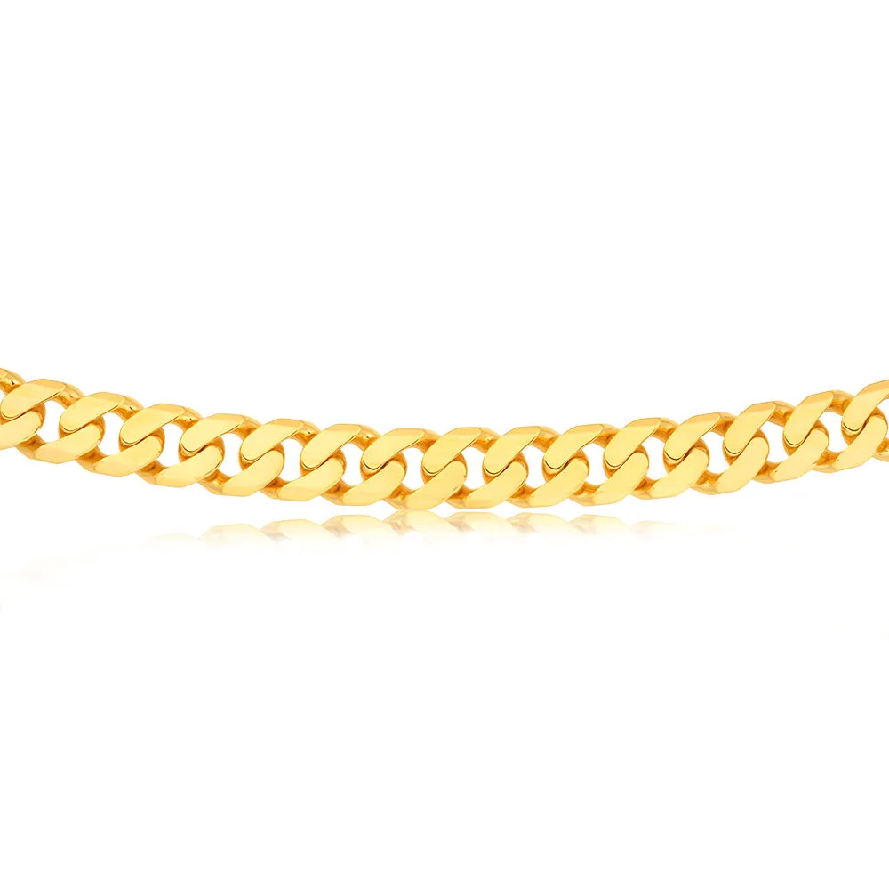 9ct Yellow Heavy Solid Gold Curb Flat Bevelled 55cm Chain 250Gauge Shiels