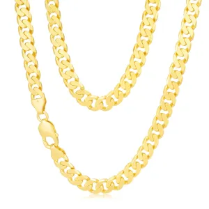 9ct Yellow Heavy Solid Gold Curb Flat Bevelled 55cm Chain 250Gauge Shiels