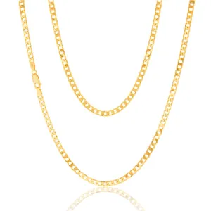 9ct Yellow Solid Gold 120 Gauge Curb 55cm Chain Shiels