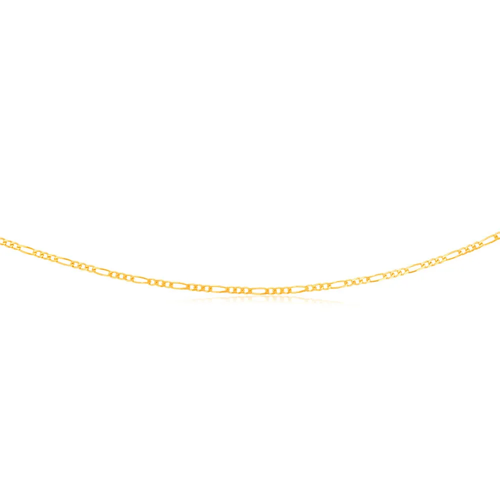 9ct Yellow Solid Gold 1:3 Figaro 40cm Chain 60Gauge Shiels