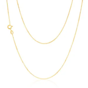 9ct Yellow Solid Gold 15 Gauge Box 41cm Chain Shiels