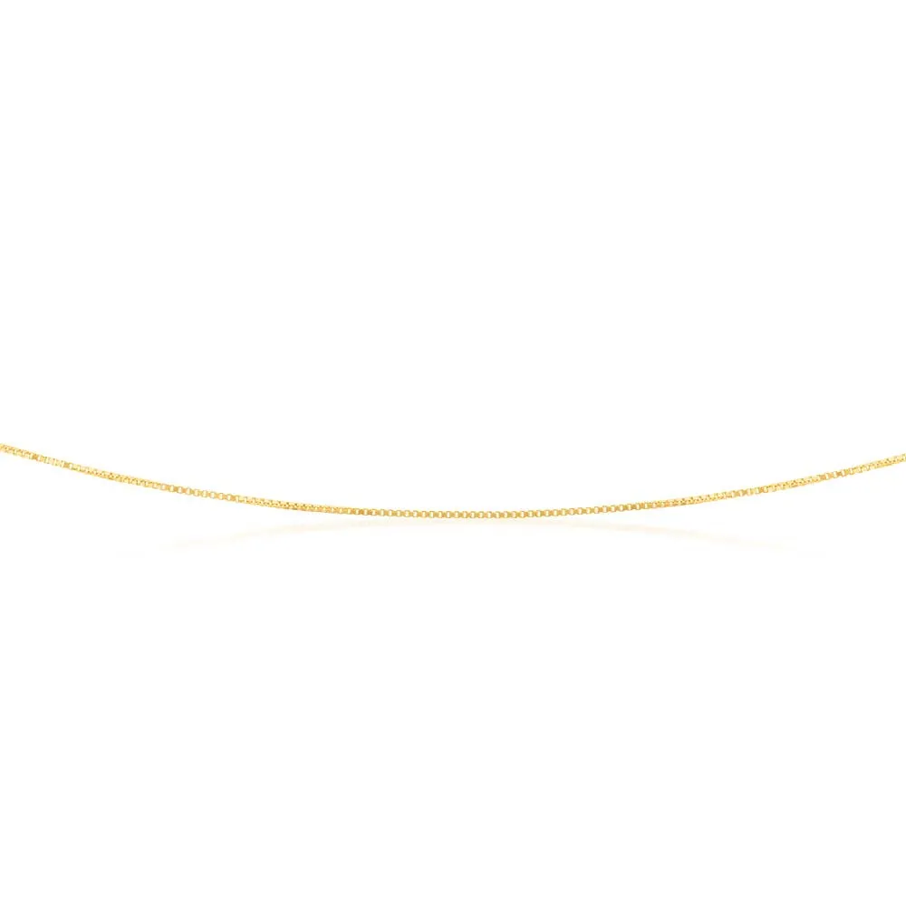 9ct Yellow Solid Gold 15 Gauge Box 41cm Chain Shiels