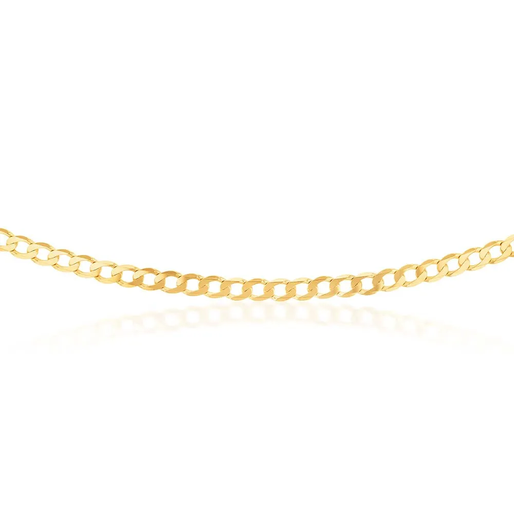 9ct Yellow Solid Gold 150 Gauge Curb 55cm Chain Shiels