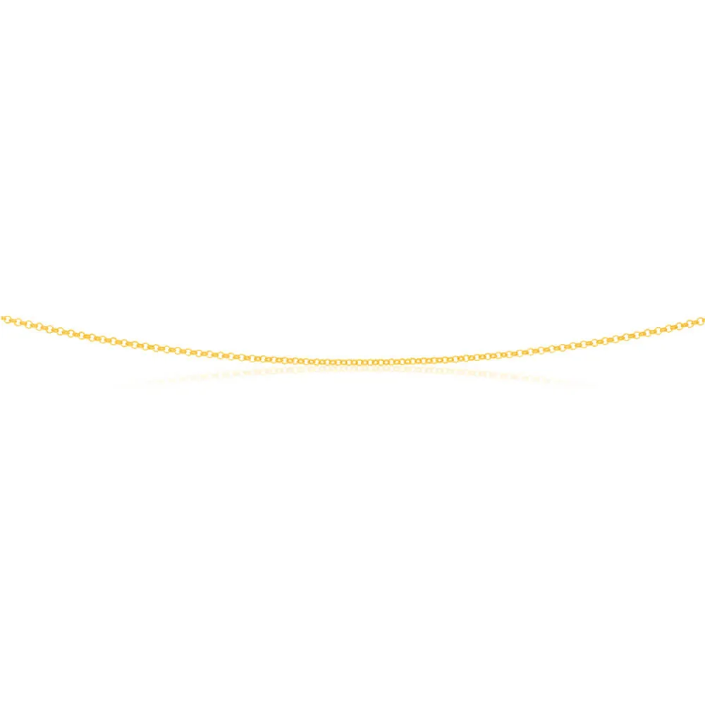 9ct Yellow Solid Gold 1.6mm Belcher Chain 50cm Shiels