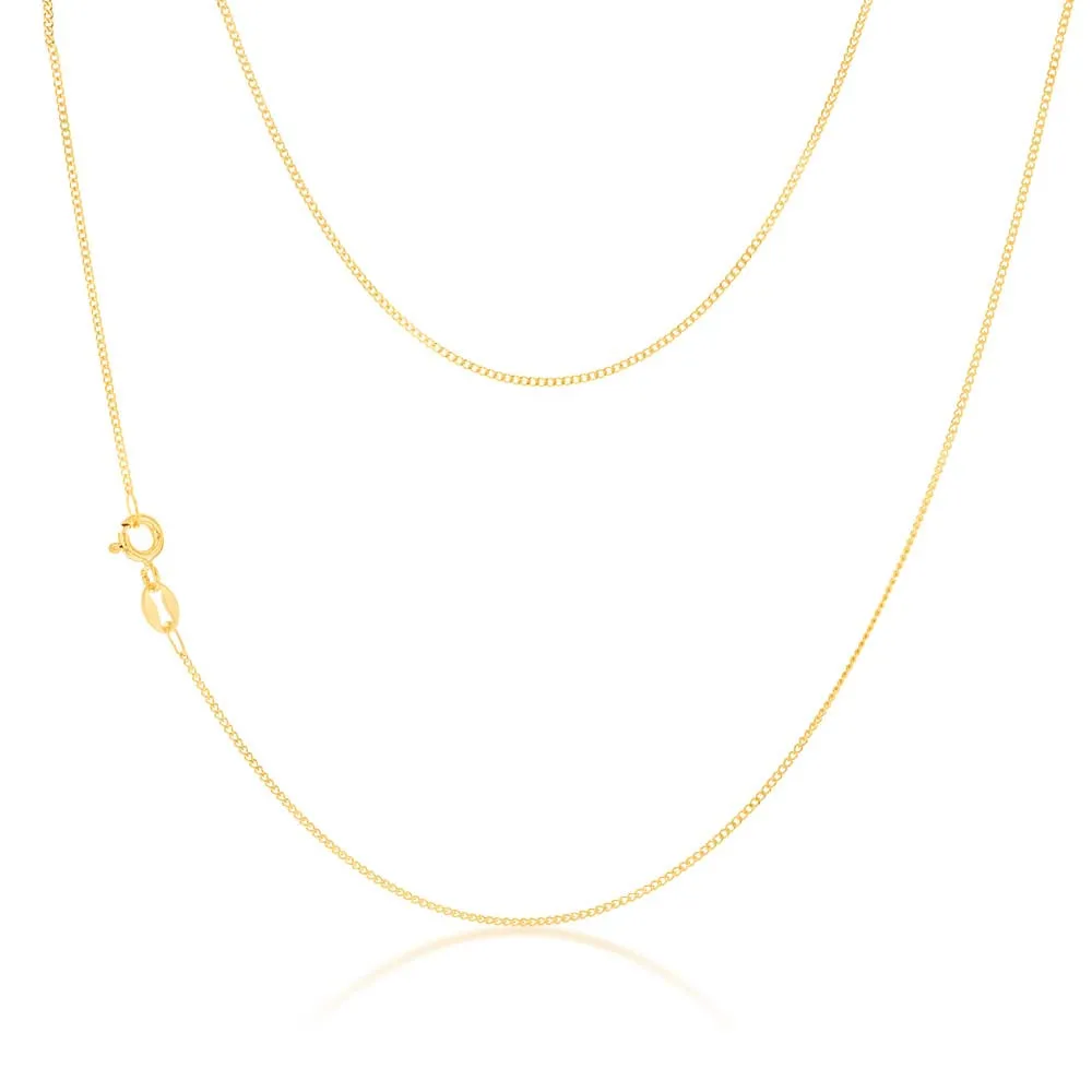 9ct Yellow Solid Gold 30 Gauge Curb 40cm Chain Shiels