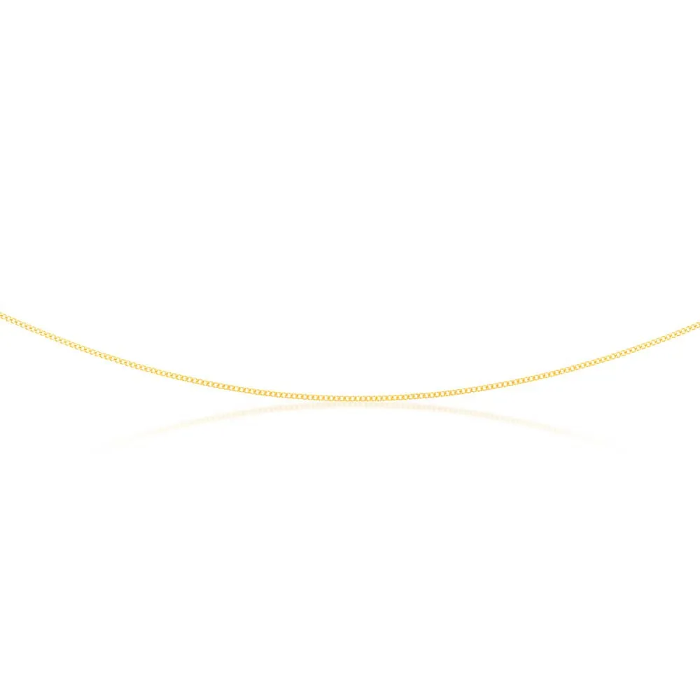 9ct Yellow Solid Gold 30 Gauge Curb 40cm Chain Shiels