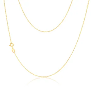 9ct Yellow Solid Gold 30 Gauge Curb 40cm Chain Shiels