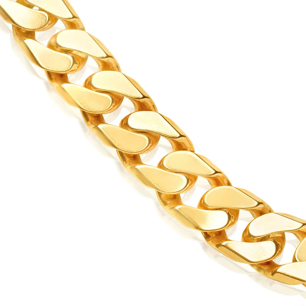 9ct Yellow Solid Gold 350 Gauge 55cm Curb Chain Shiels