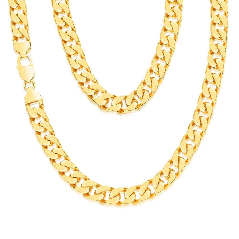 9ct Yellow Solid Gold 350 Gauge 55cm Curb Chain Shiels