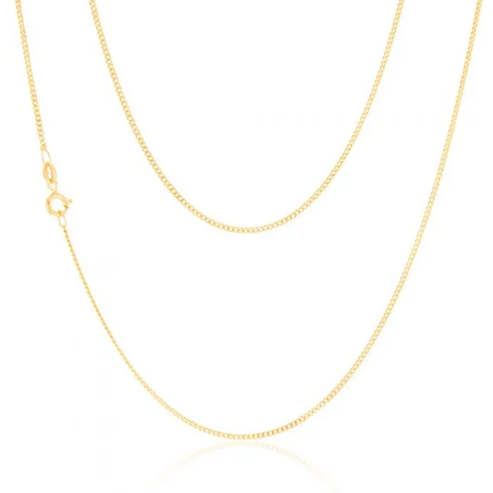 9ct Yellow Solid Gold 40 Gauge Curb 41cm Chain Shiels