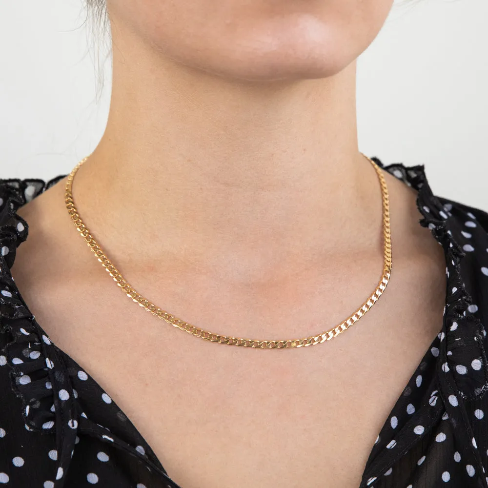 9ct Yellow Solid Gold 45cm Curb Chain 100 Gauge Shiels